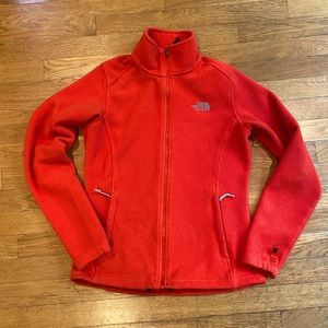 Womens orange fleece North Face jacket